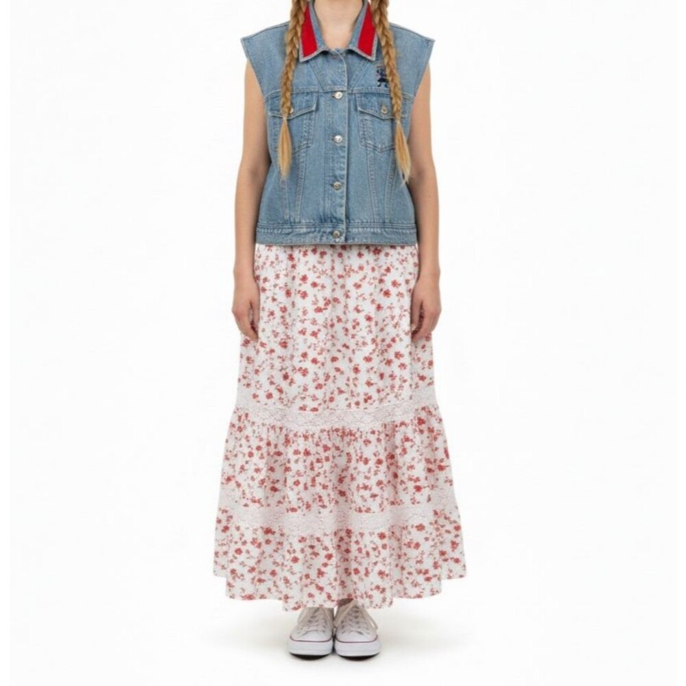 Gina Ginori Western Hearts Vest Women XL Embroidered Rodeo Denim USA Vintage